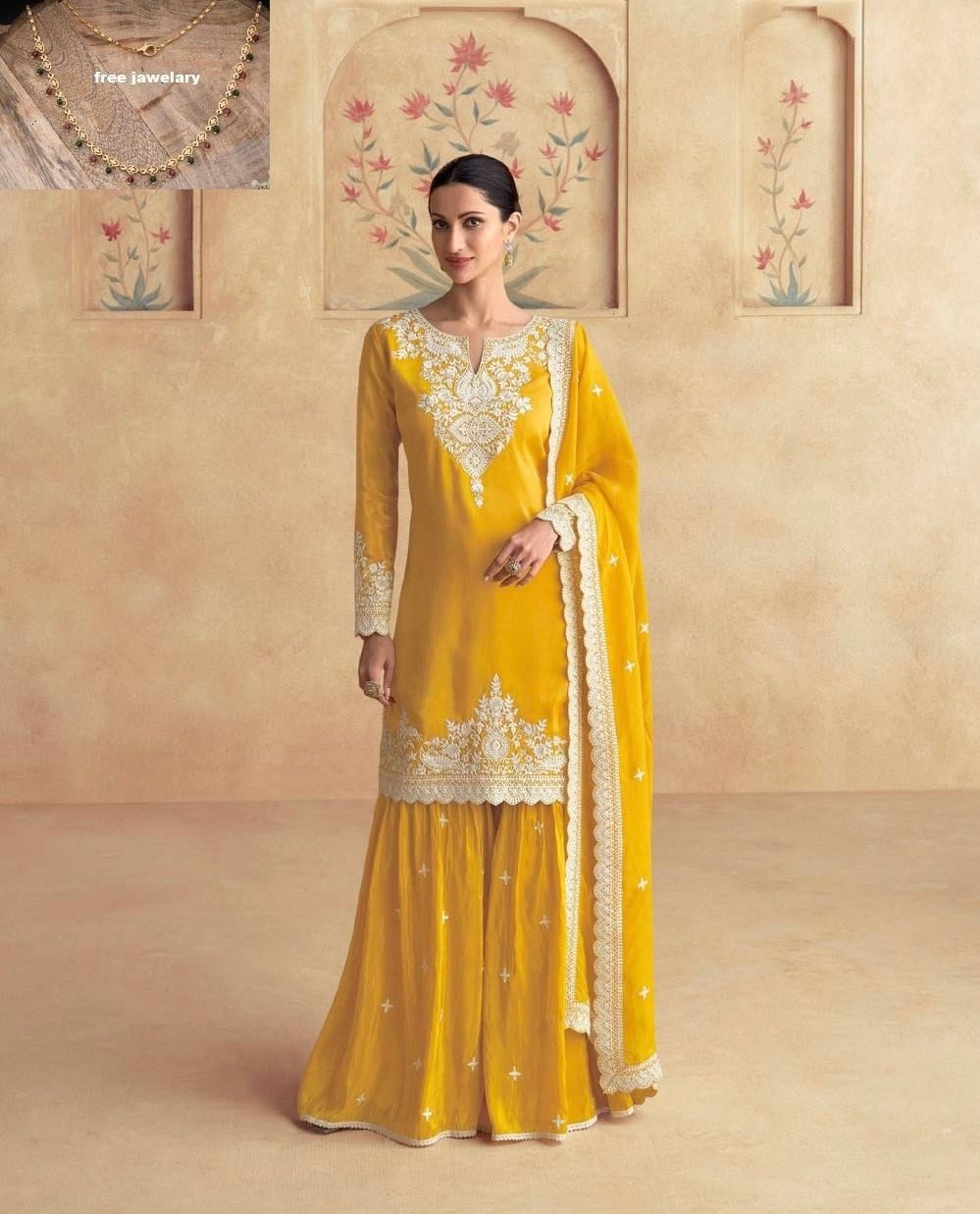 Embroidered Sharara Suit (XL-42)