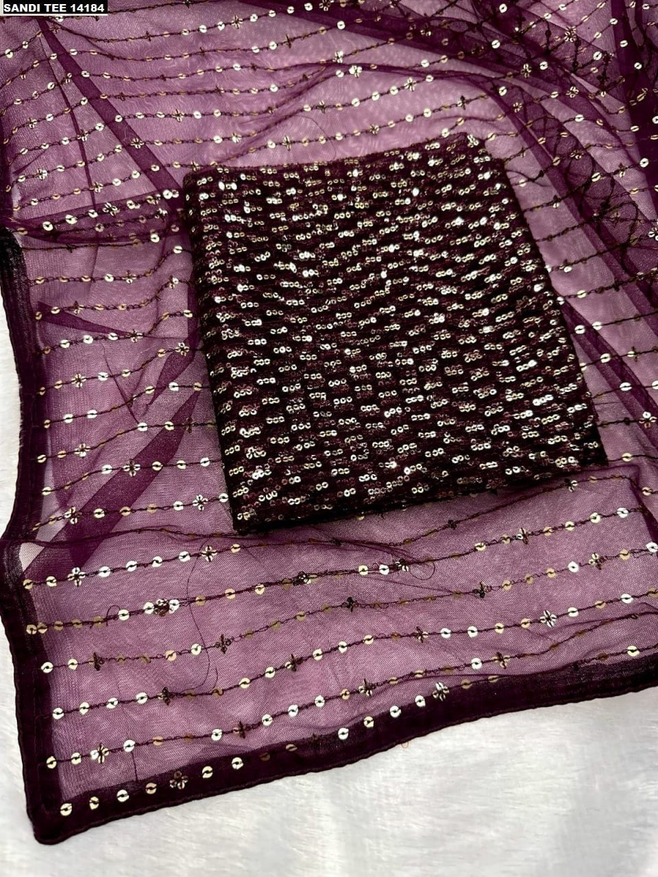 RKSANDI 14184 – Designer Butterfly Net Saree