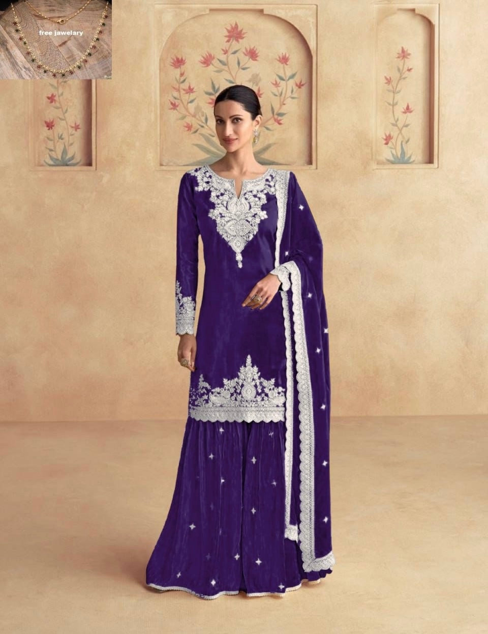 Embroidered Sharara Suit (XL-42)