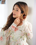 White Floral Anarkali Suit