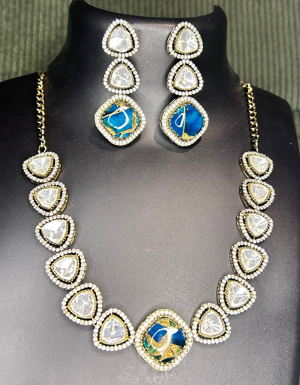 Kundan AD Moissanite Necklace Set