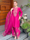 Pink Kattan Silk 3-Piece Kurta Set