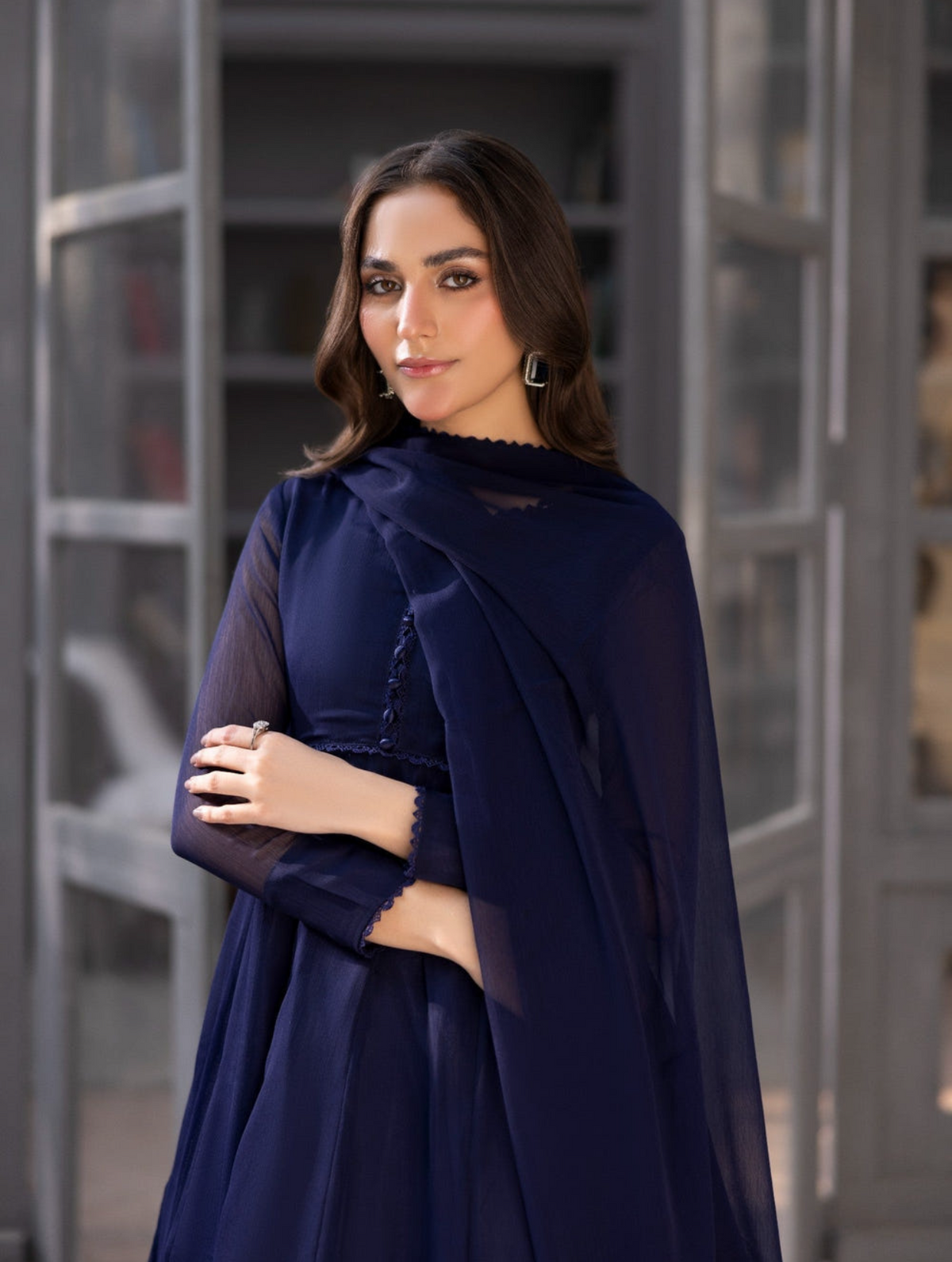 Elegant Chiffon Flared Maxi 2-Piece Suit
