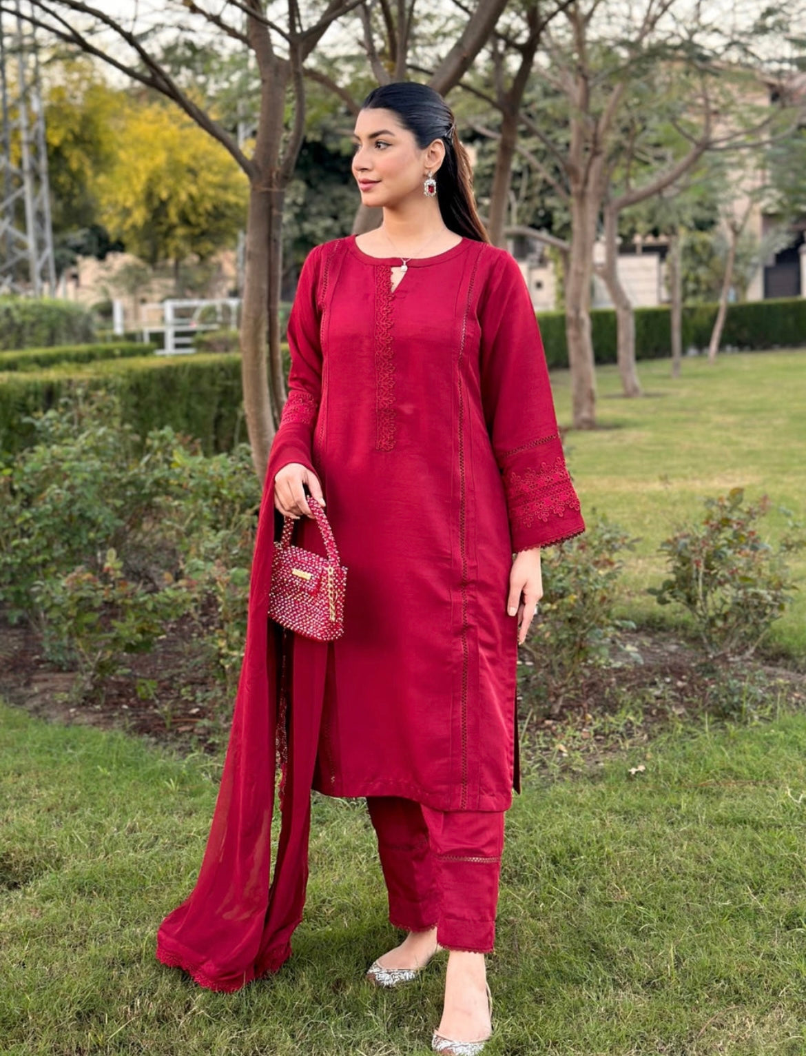 Ayesha B Lace Work 3-Piece Suit Set