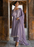 Lilac Embroidered 3-Piece Suit Set