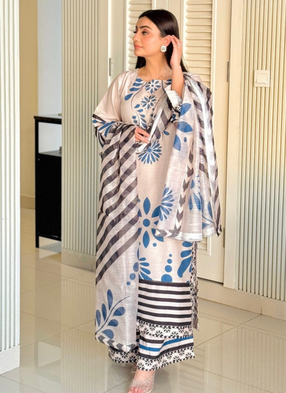 3-Piece Beige Suit- Sofia Collection