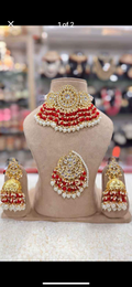 Royal Traditional Choker Set with Jhumka Earrings & Maang Tikka