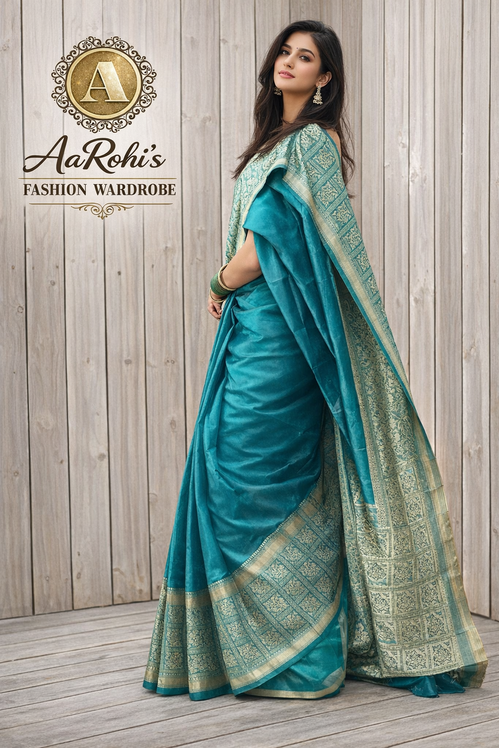 Silk Saree - Teal Green
