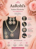 AD Kundan Jewelry Set – Elegant Pink & Turquoise Statement Ensemble