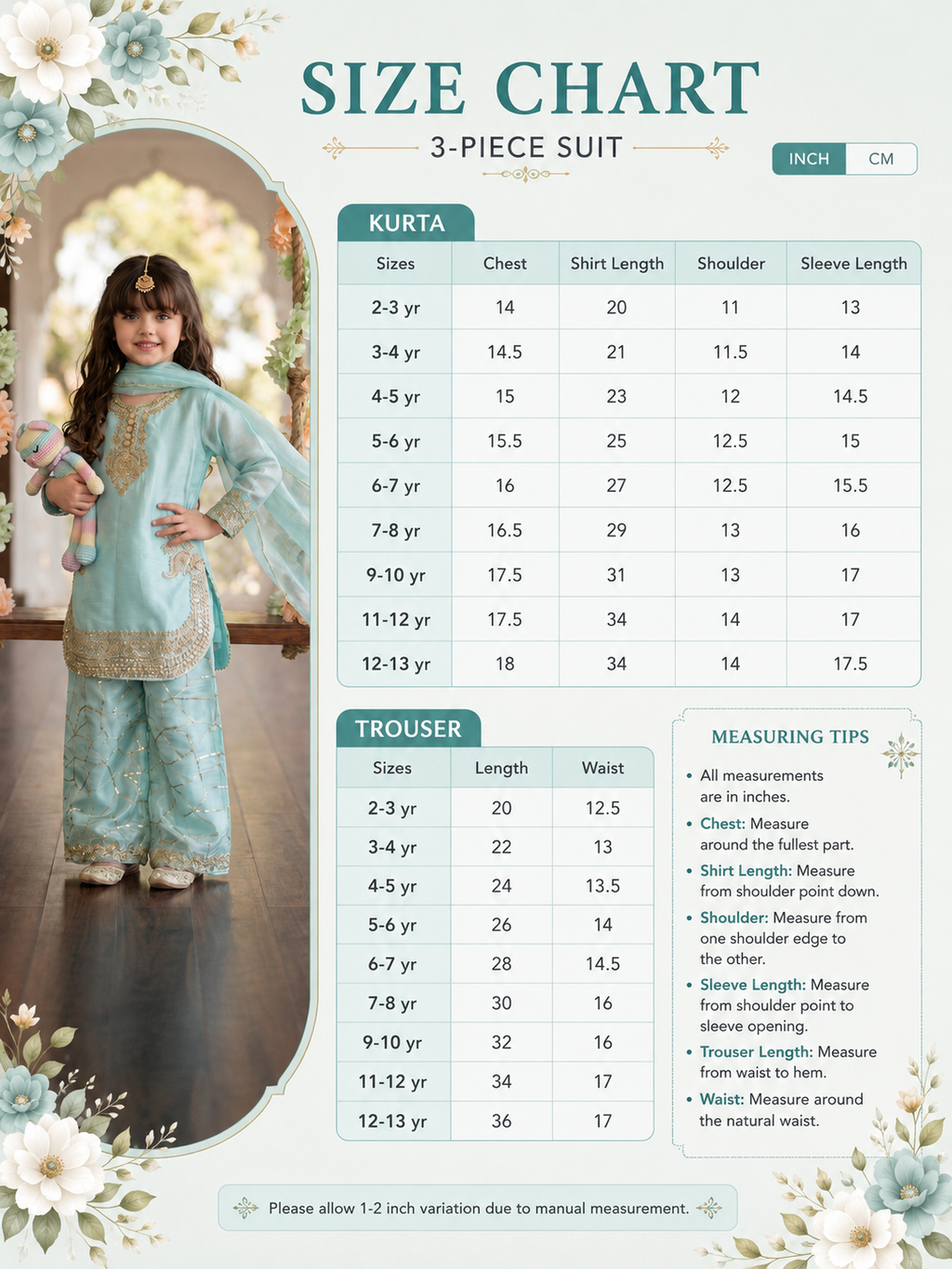 Ice Blue Embellished 3-Piece Satin Silk Suit