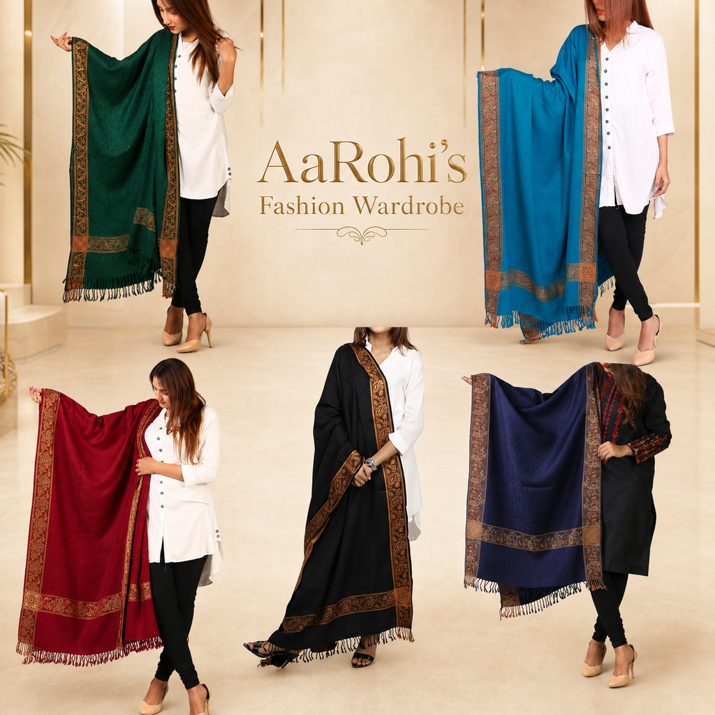 Elegant Pashmina-Look Acrylic Wool Shawl