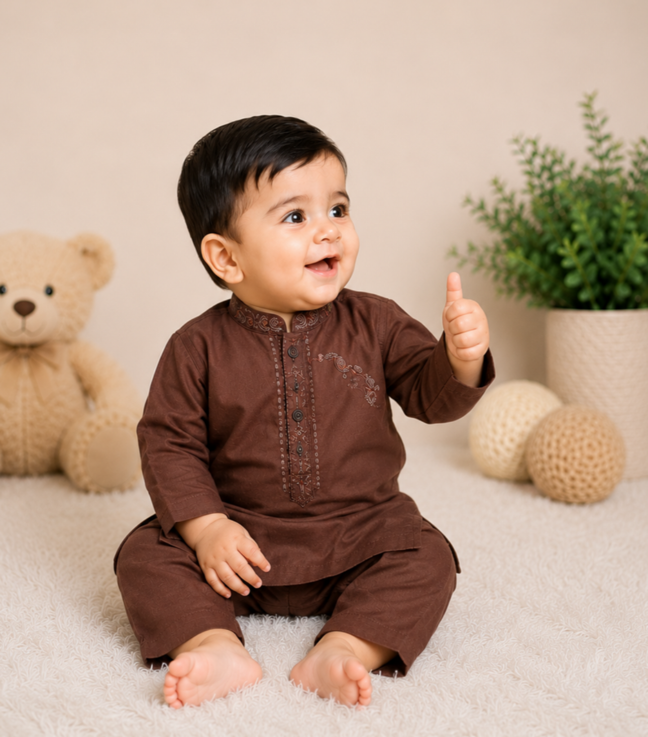 Little Baby Boy Cotton Kurta Trouser Set