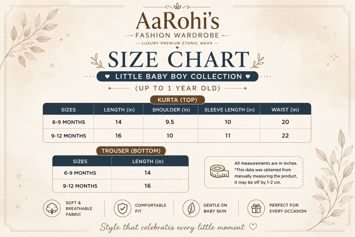 Baby Boy Cotton Kurta Trouser Set