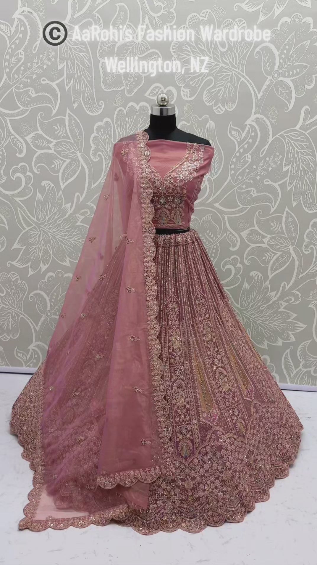 Designer Bridal Lehenga Set (Peach)