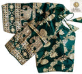 Premium Pure Dola Silk Blouse – Golden Embroidery