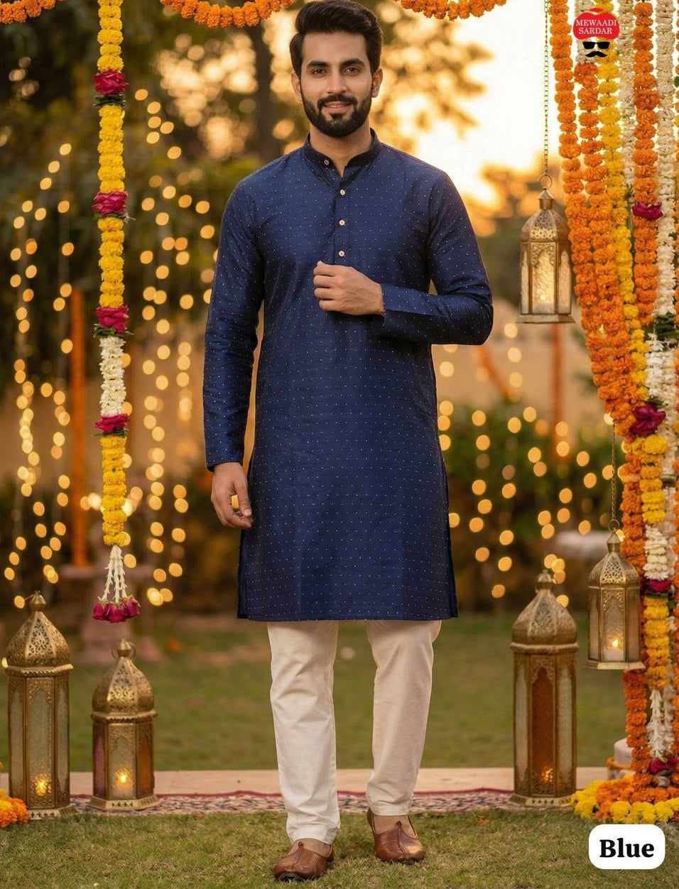 Premium Men's Silk Jacquard Kurta Set