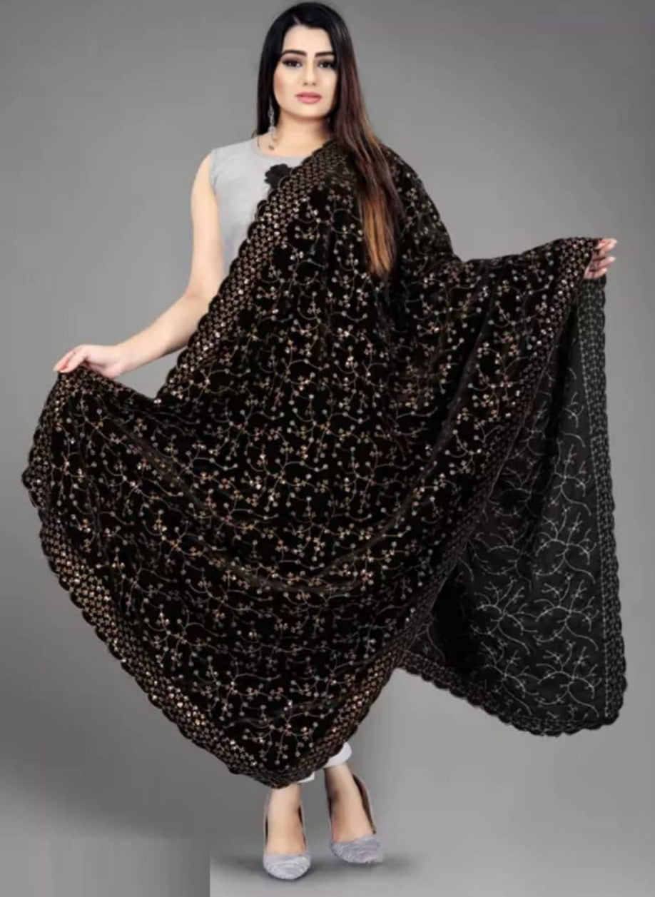 Velvet Embroidered Dupatta
