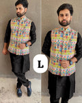 Embroidered Koti Kurta Pant Set
