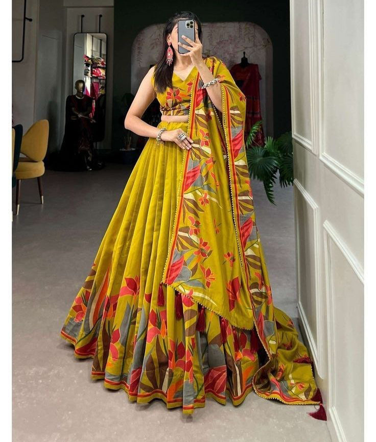 Dola Silk Floral Print Lehenga Set
