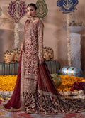 Roshanara - Maroon Chiffon Straight Cut Lehenga Set with Dupatta