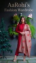Co-Ord Set with Embroidered Organza Dupatta