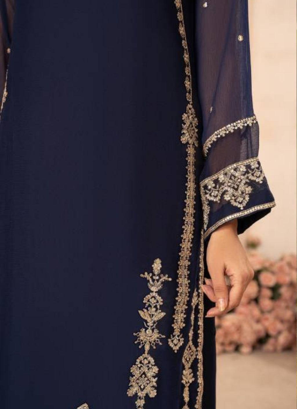 Luxury Chiffon Embroidered Sharara Suit Set