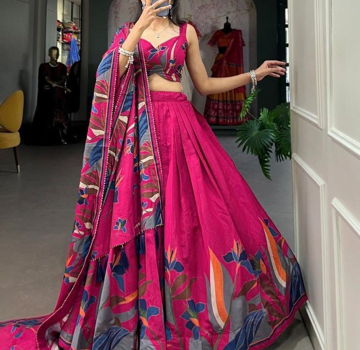 Dola Silk Floral Print Lehenga Set