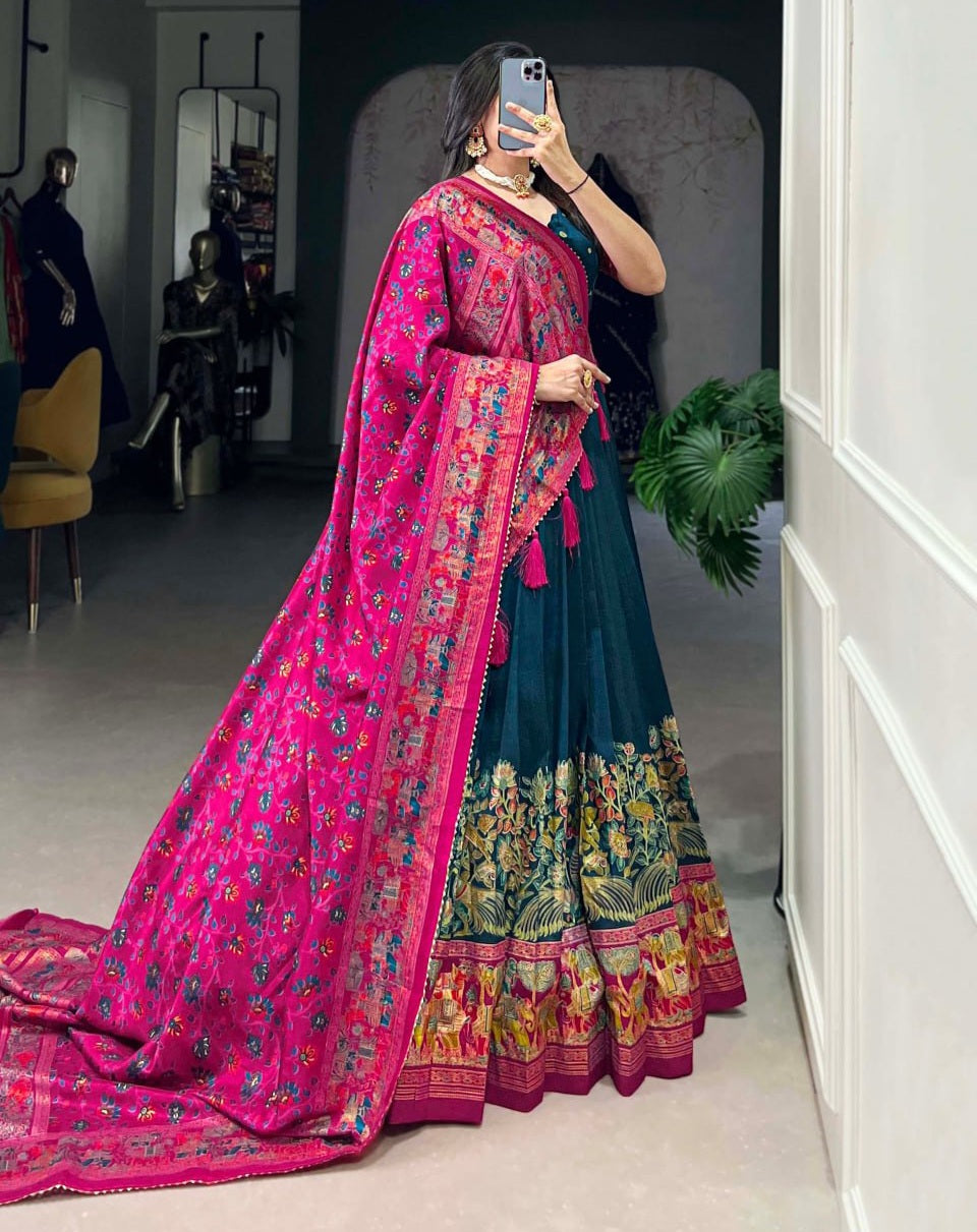 Tussar Silk Lehenga Set