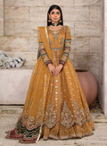 Golden Embroidered Flared Maxi Suit Set