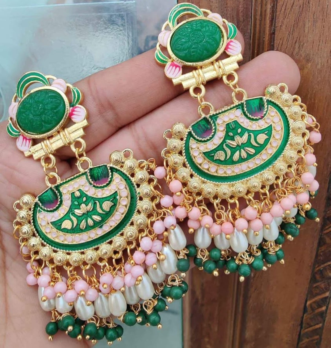 ✨ Elegant Polki Earrings ✨