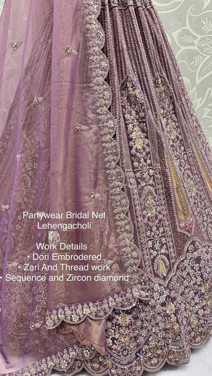 Designer Bridal Lehenga Set (Peach)