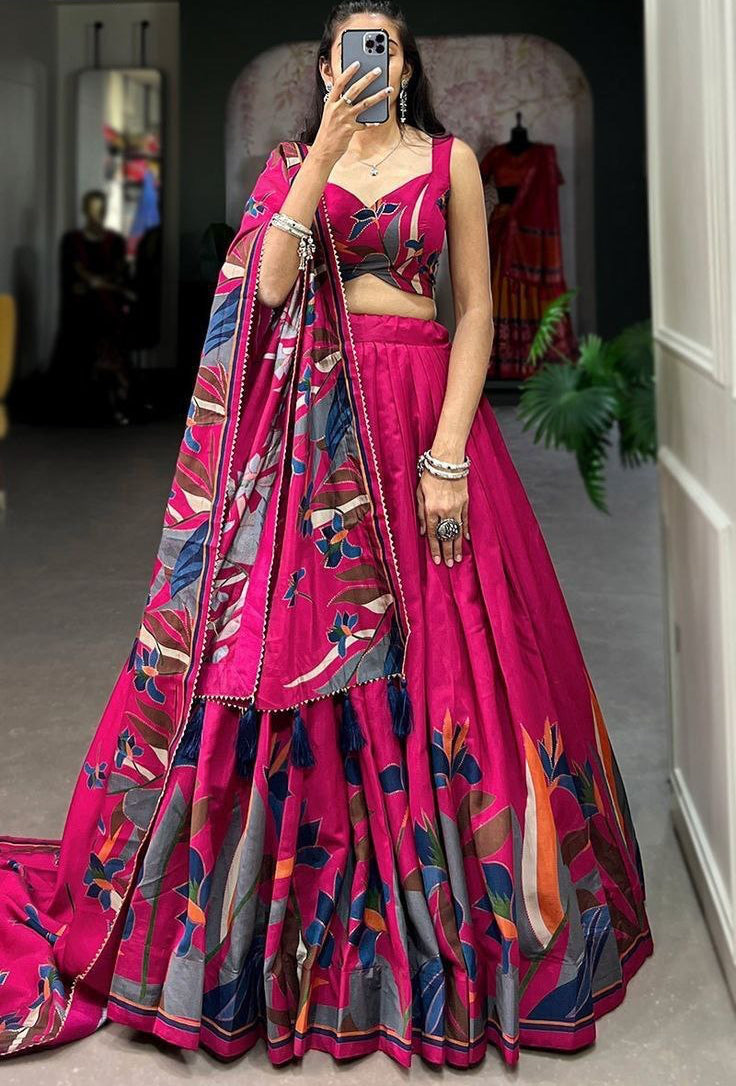 Dola Silk Floral Print Lehenga Set