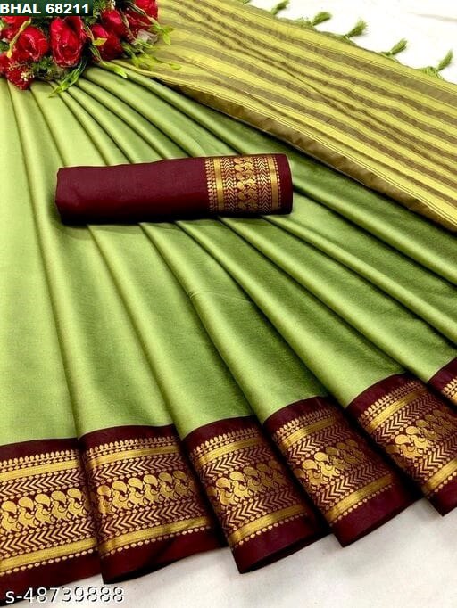 Rich Cotton Jacquard Silk Saree