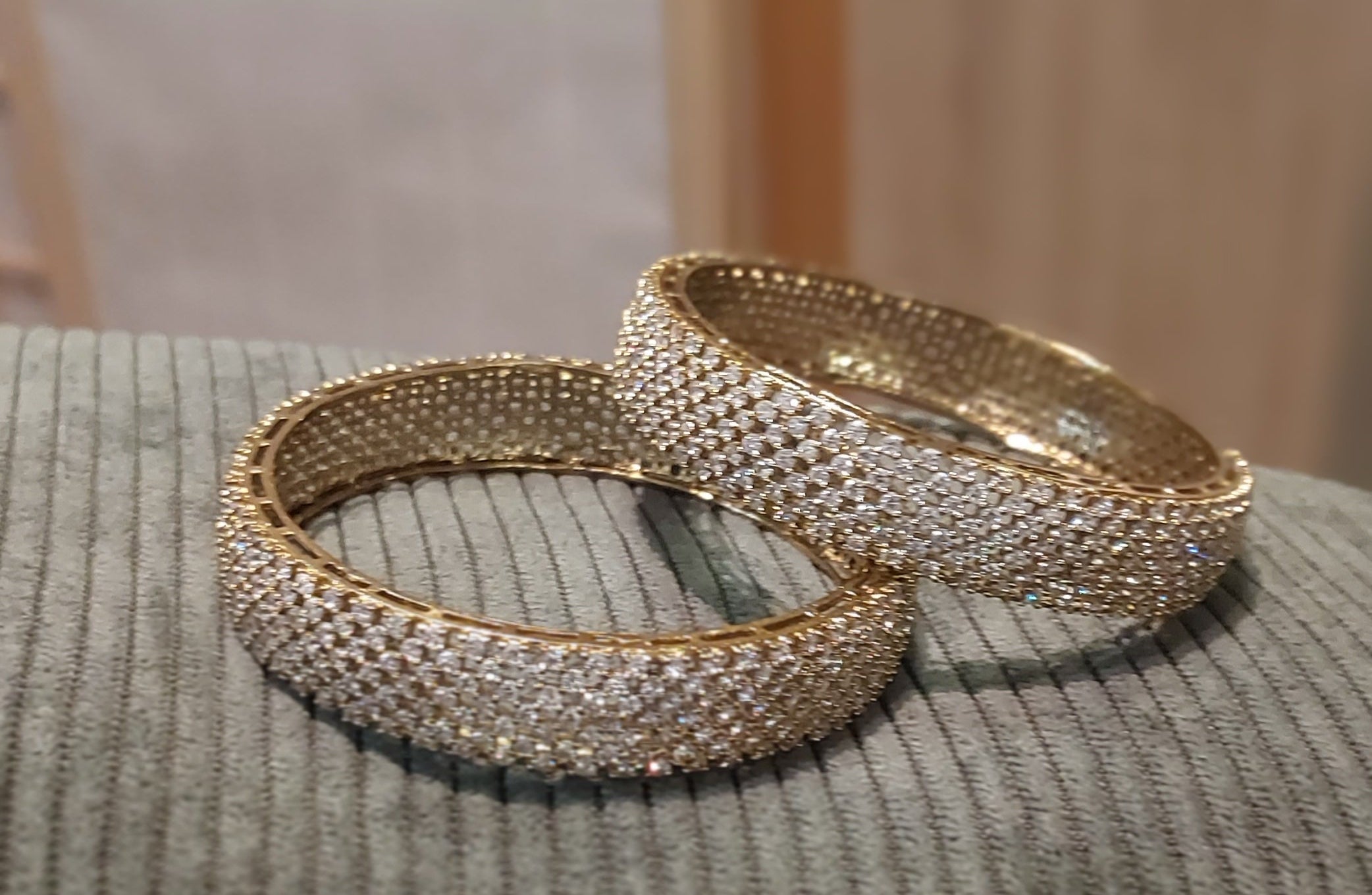 AD Gold Tone Designer Bangles