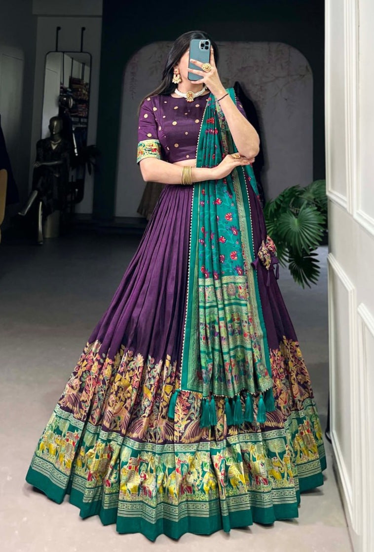 Tussar Silk Lehenga Set