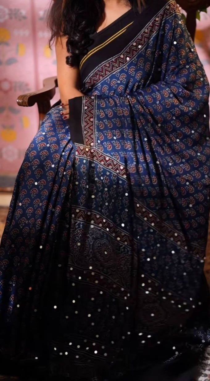 Premium Chinon Silk Digital Print Saree