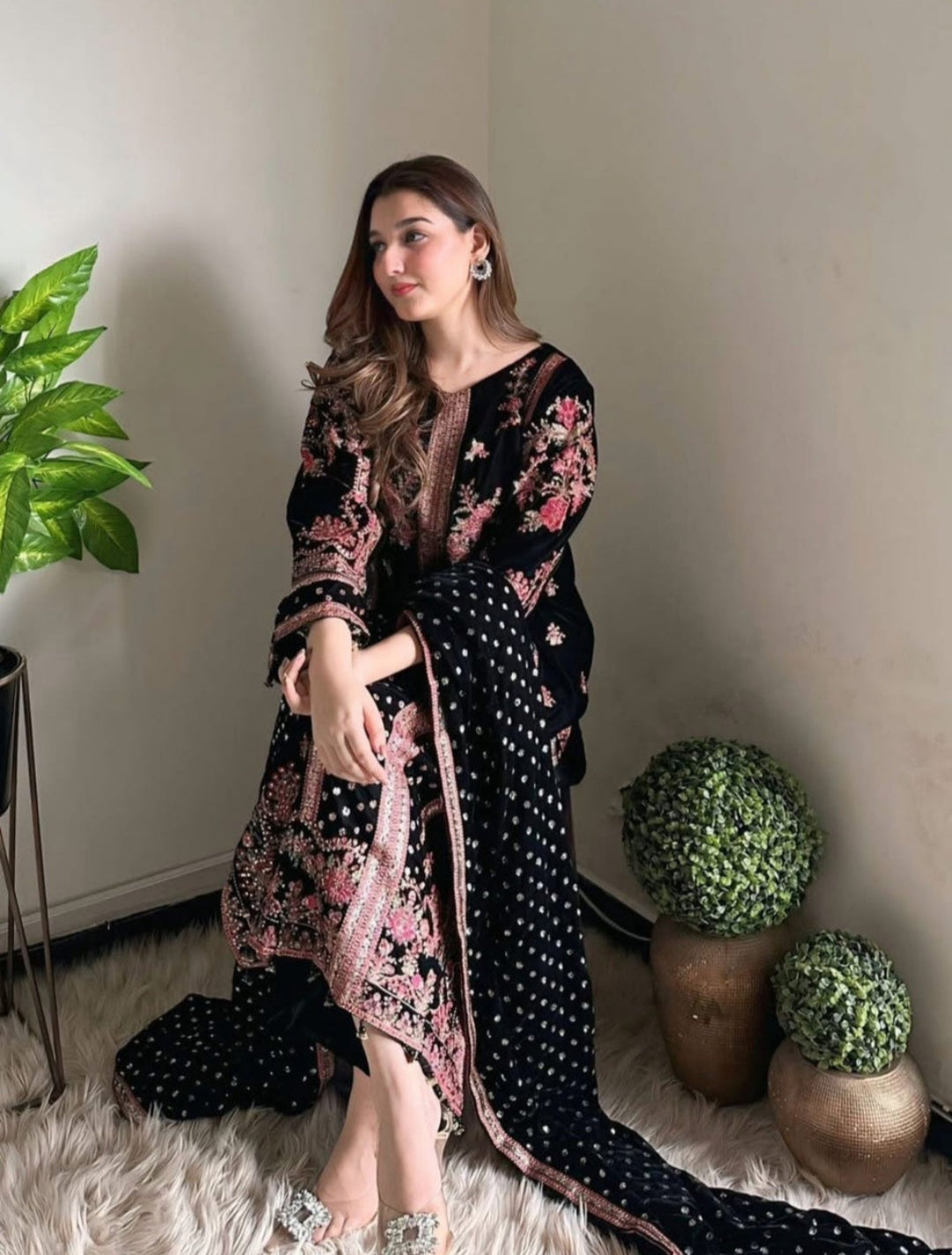 Premium Black Velvet 3-Piece Suit