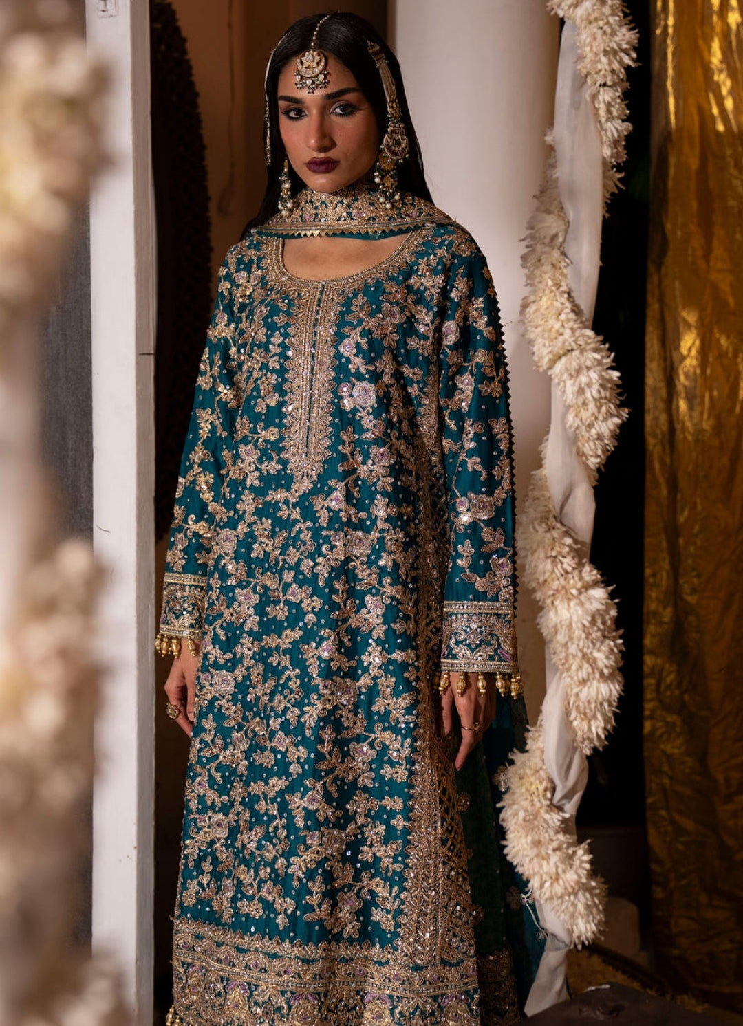 Teal Festive Kurti Lehenga Set – Elegant Party Wear Ensemble