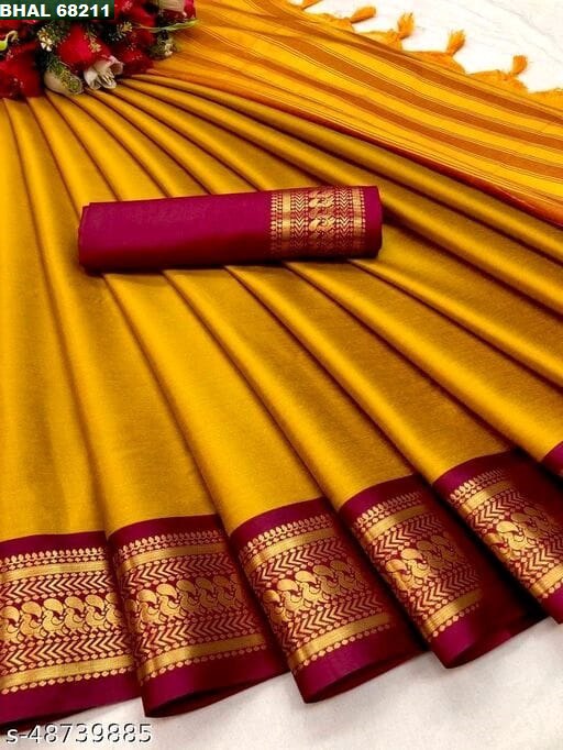 Rich Cotton Jacquard Silk Saree