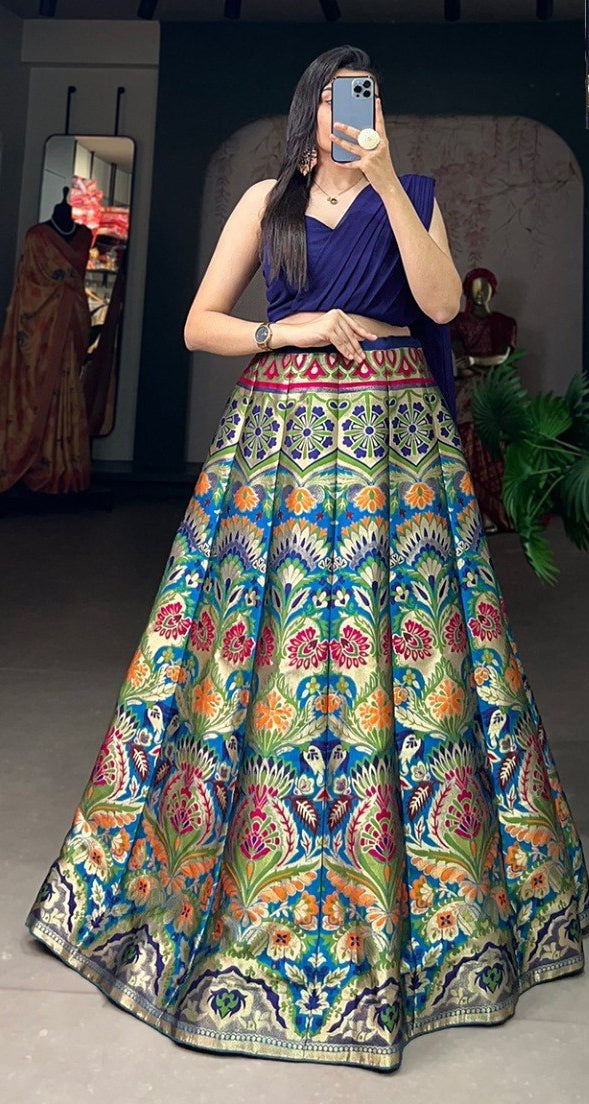 Elegant Banarasi Silk Lehenga Set ✨
