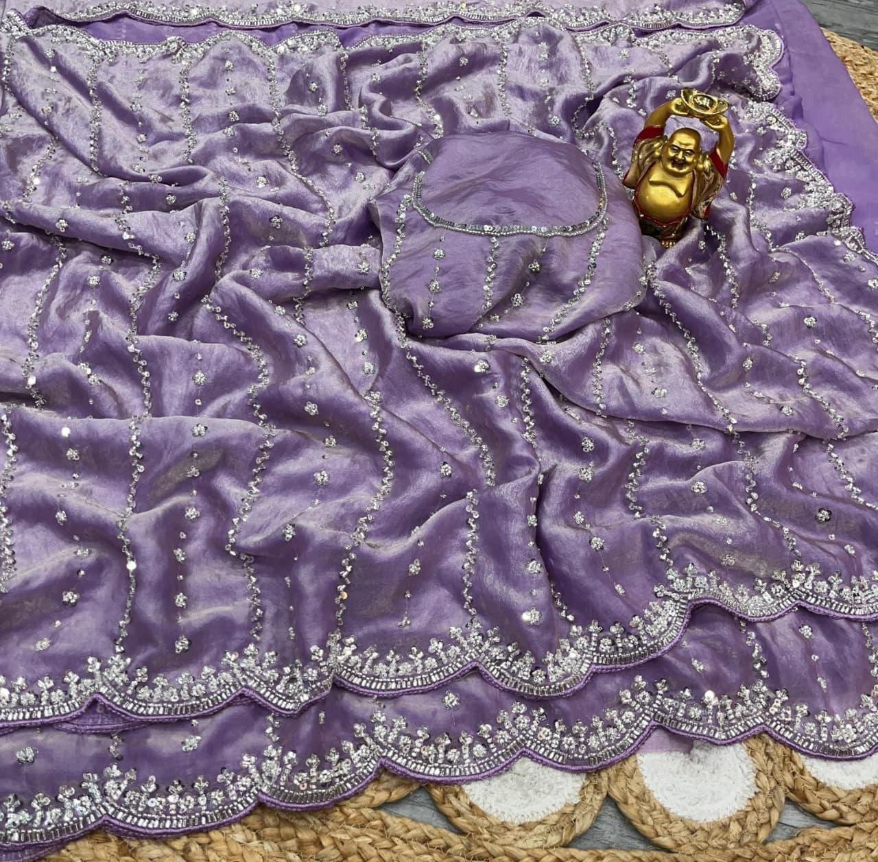 Luxury Handwork Space Silk Saree