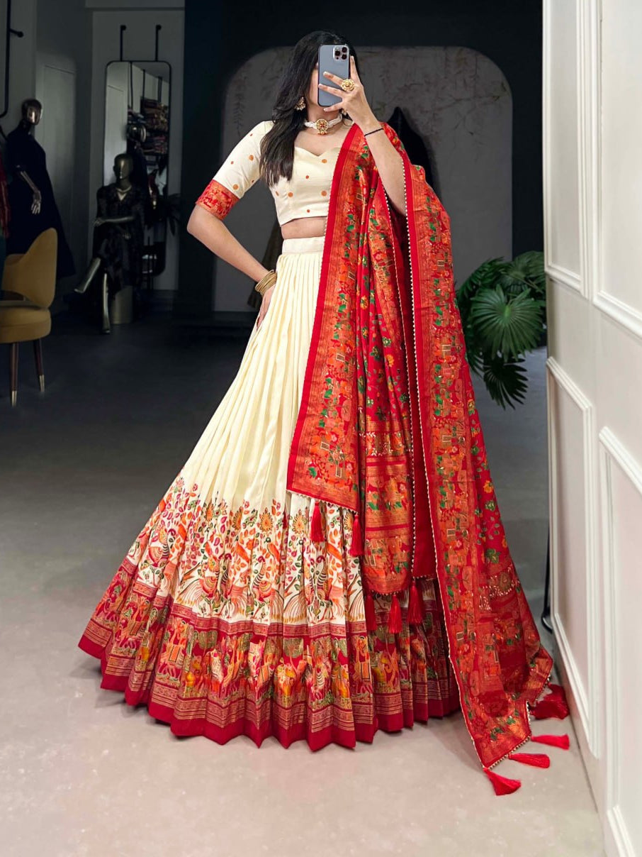 Tussar Silk Lehenga Set