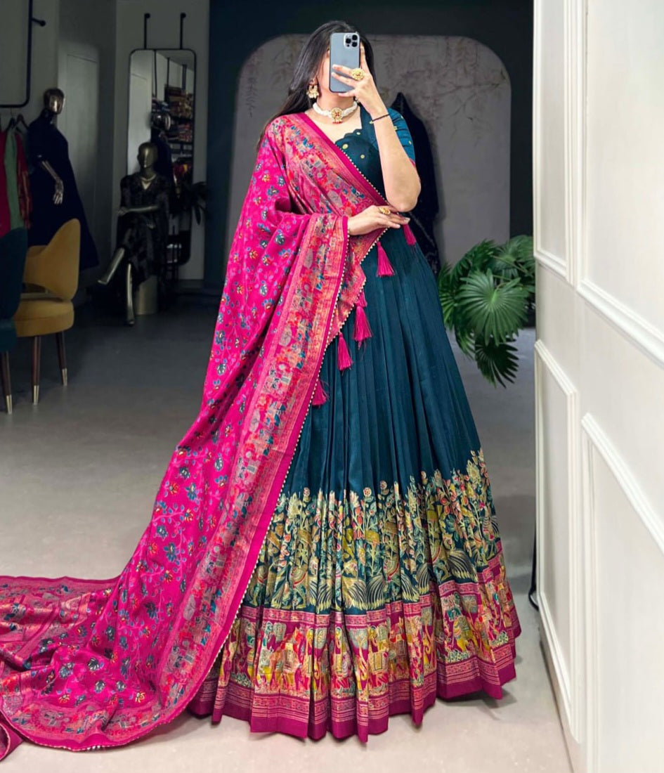 Tussar Silk Lehenga Set