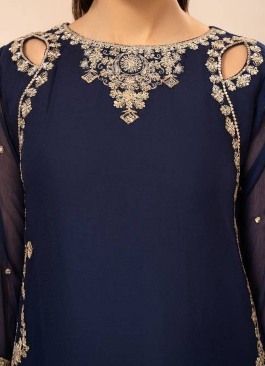 Luxury Chiffon Embroidered Sharara Suit Set