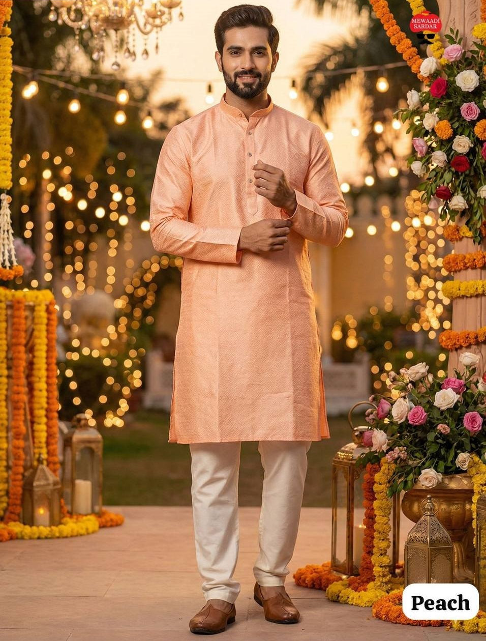 Premium Men's Silk Jacquard Kurta Set