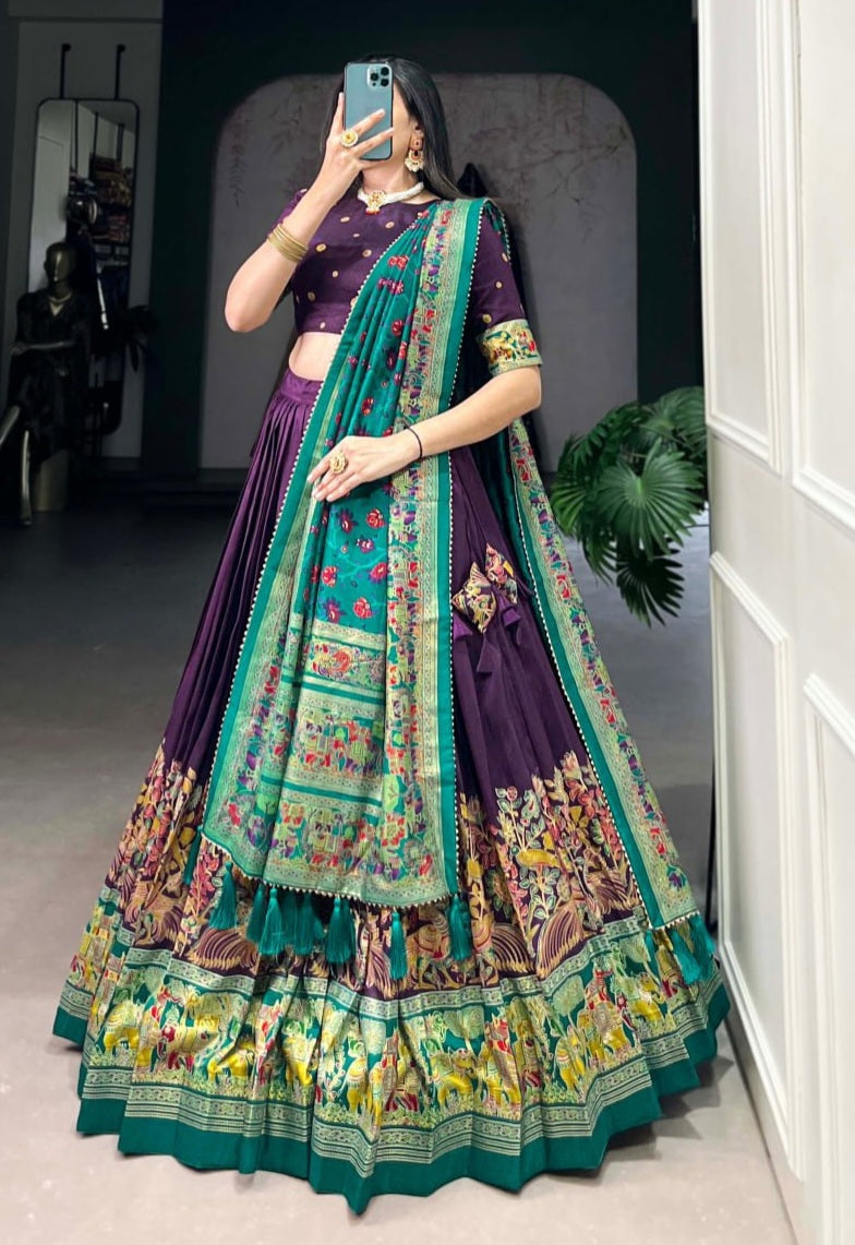 Tussar Silk Lehenga Set