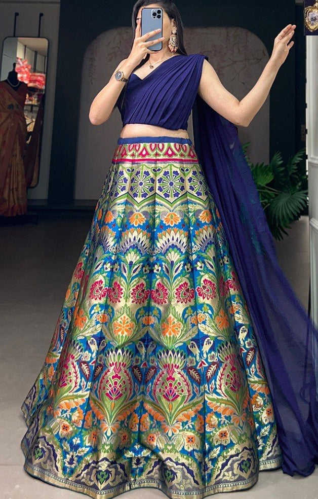 Elegant Banarasi Silk Lehenga Set ✨