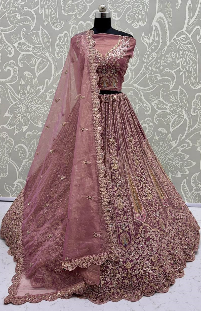 Designer Bridal Lehenga Set (Peach)