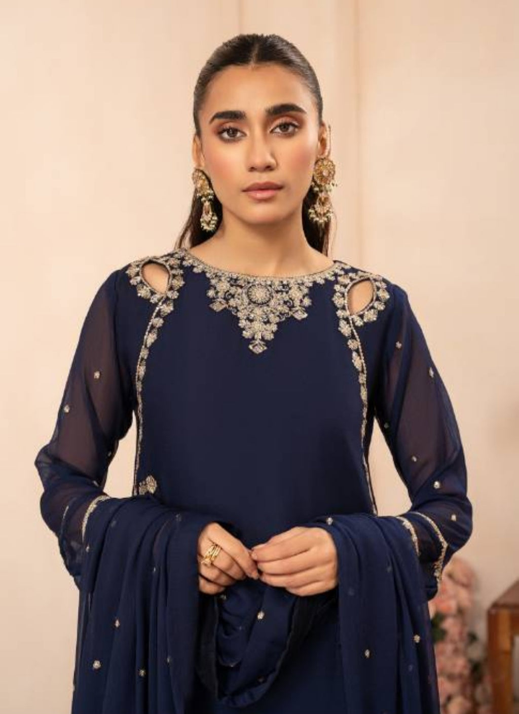 Luxury Chiffon Embroidered Sharara Suit Set