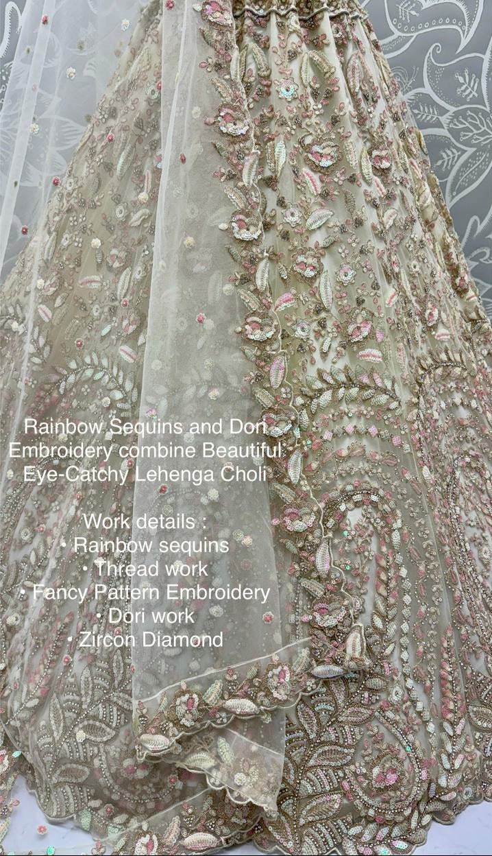 ✨ STUNNING HEAVY NET DESIGNER LEHENGA